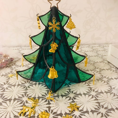 ステンドグラスのクリスマスツリー その他インテリア雑貨