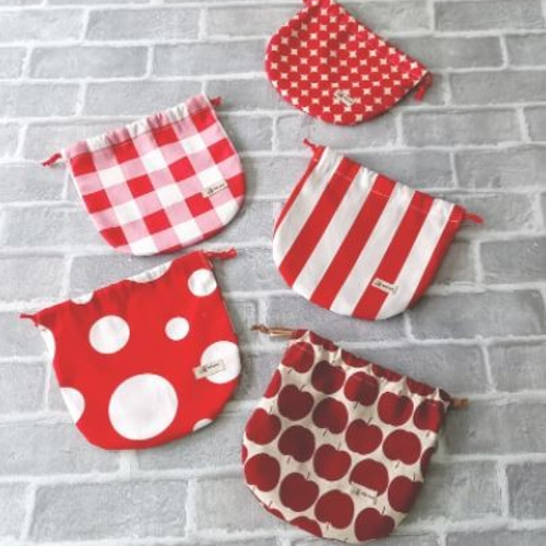 しじみ巾着】赤*まんまる巾着 巾着袋 345.com 通販 12486765｜Creema