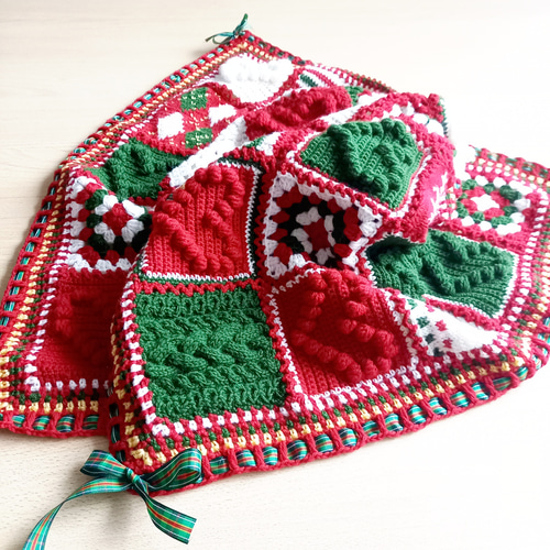 超早割祭2025】クリスマスブランケット*膝掛*モチーフ繋ぎ* その他