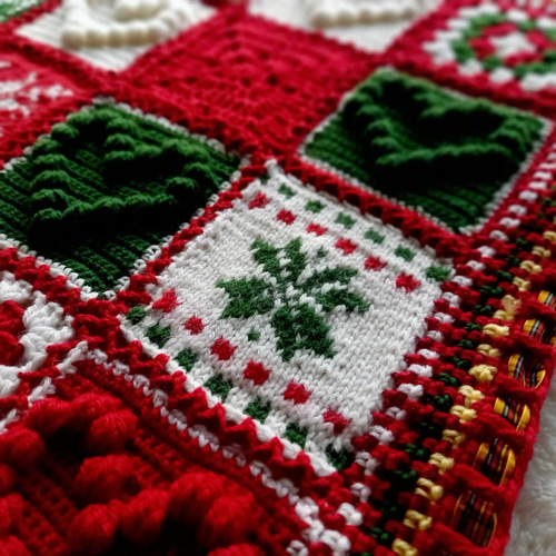 超早割祭2025】クリスマスブランケット*膝掛*モチーフ繋ぎ* その他