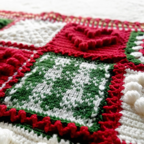 オーダー専用」クリスマスモチーフ ブランケット 105CM x 107CM