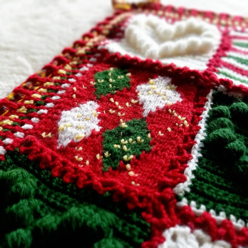 超早割祭2025】クリスマスブランケット*膝掛*モチーフ繋ぎ* その他