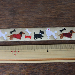 ＵＳＡリボン　2.2cm幅（30cmカット済） テリア　プードル　ダックス　犬　刺繍リボン  ジャガード チロリアン 7枚目の画像