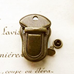 差込錠（さしこみびょう）2個セット　バックや財布などのふた留めに使える資材　金具 1枚目の画像