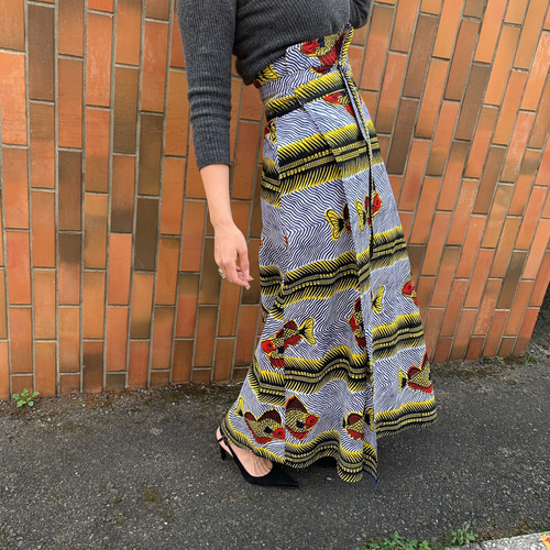 hi アフリカンバティック 8mars zakuchiku ロングスカート アフリカンバティック 8mars zakuchiku ロングスカート