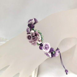 它閃閃發光的玫瑰玫瑰園針織氣息的花束紫☆ 第2張的照片