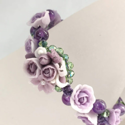 它閃閃發光的玫瑰玫瑰園針織氣息的花束紫☆ 第3張的照片