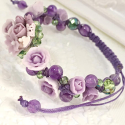 它閃閃發光的玫瑰玫瑰園針織氣息的花束紫☆ 第6張的照片