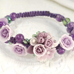 它閃閃發光的玫瑰玫瑰園針織氣息的花束紫☆ 第7張的照片