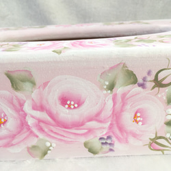 彩繪☆訂單生產的粉紅色的玫瑰和壓花紙巾盒的情況下☆☆玫瑰粉 第3張的照片