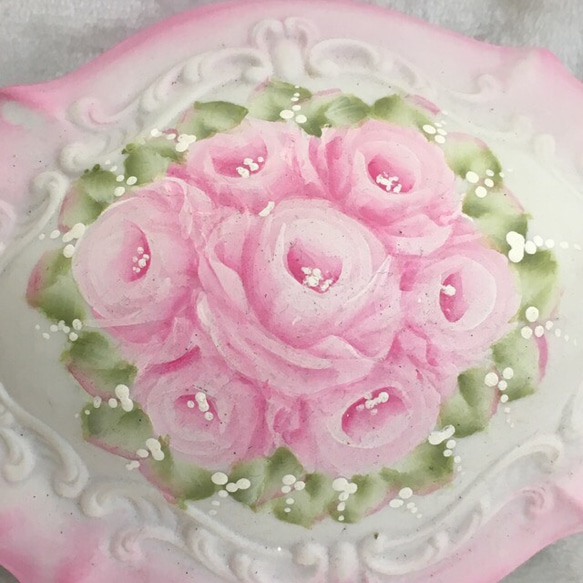指甲彩繪☆玫瑰花束的精美配件盒☆陶器 第2張的照片