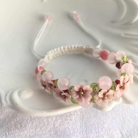 受注制作☆桜☆桜Cherry blossom garden bracelet 4枚目の画像