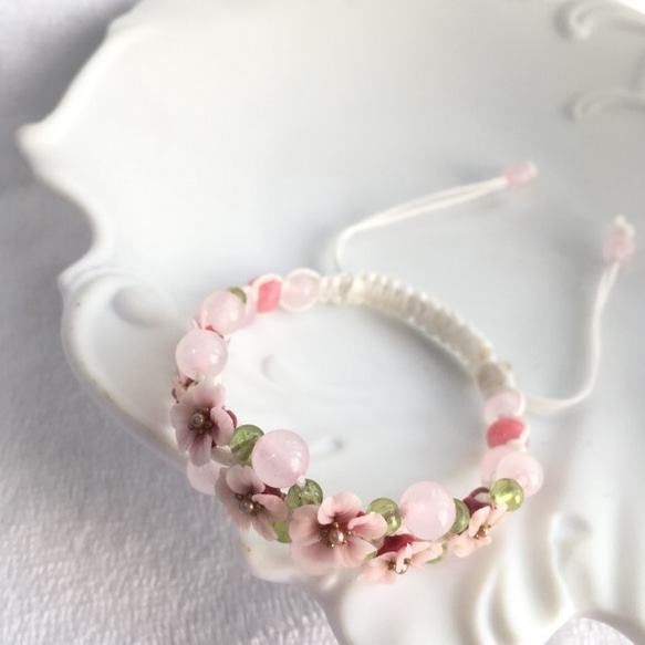 受注制作☆桜☆桜Cherry blossom garden bracelet 6枚目の画像