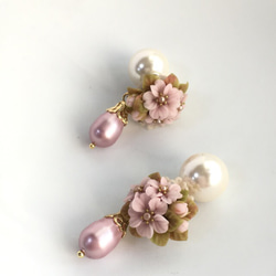 櫻花☆櫻花花束和珍珠磁石耳環 第4張的照片