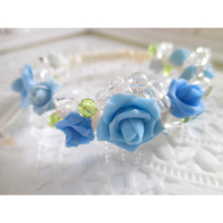 玫瑰和天然石玫瑰園編織氣息☆藍 第1張的照片