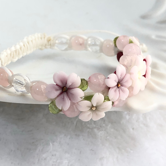 受注制作☆桜☆桜Cherry blossom garden bracelet☆春アクセサリー 3枚目の画像