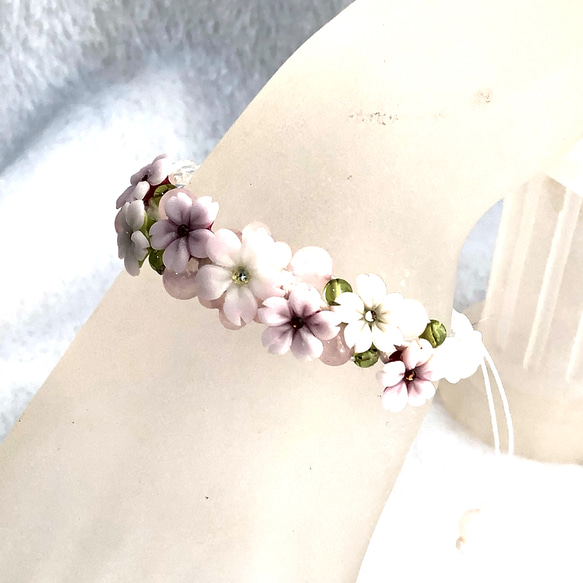 受注制作☆桜☆桜Cherry blossom garden bracelet☆春アクセサリー 5枚目の画像