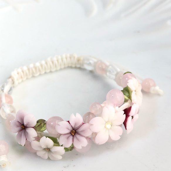受注制作☆桜☆桜Cherry blossom garden bracelet☆春アクセサリー 10枚目の画像