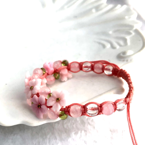 受注制作☆桜☆桜Cherry blossom garden bracelet☆春アクセサリー 2枚目の画像