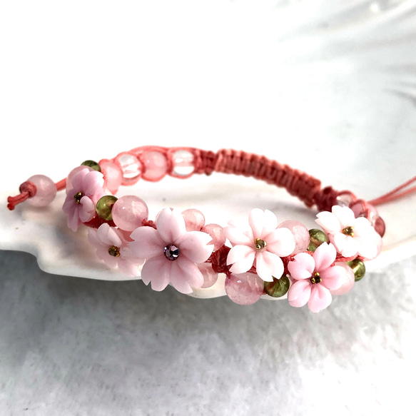 受注制作☆桜☆桜Cherry blossom garden bracelet☆春アクセサリー 3枚目の画像