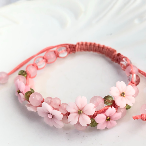 受注制作☆桜☆桜Cherry blossom garden bracelet☆春アクセサリー 5枚目の画像