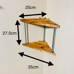 【送料無料】角さえあればどこでもコーナーラック！画鋲4本付き！耐荷重5kg✨　ﾁｪﾘｰ色 6枚目の画像