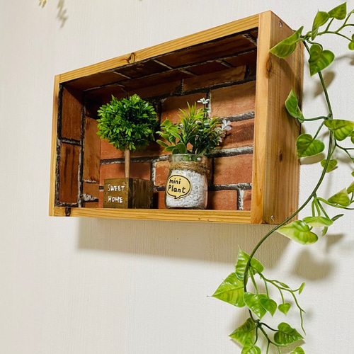 レンガ調】壁掛けウォールシェルフ 壁掛けラック・ウォールシェルフ