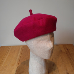 すっきりと大人かわいいベレー帽　beret scramble winered 1枚目の画像