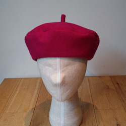 すっきりと大人かわいいベレー帽　beret scramble winered 2枚目の画像