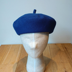 すっきりと大人かわいいベレー帽　beret scramble royalblue 2枚目の画像