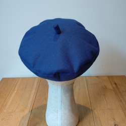 すっきりと大人かわいいベレー帽　beret scramble royalblue 3枚目の画像