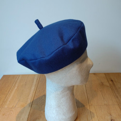 すっきりと大人かわいいベレー帽　beret scramble royalblue 4枚目の画像