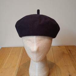 すっきりと大人かわいいベレー帽 beret scramble navy 1枚目の画像