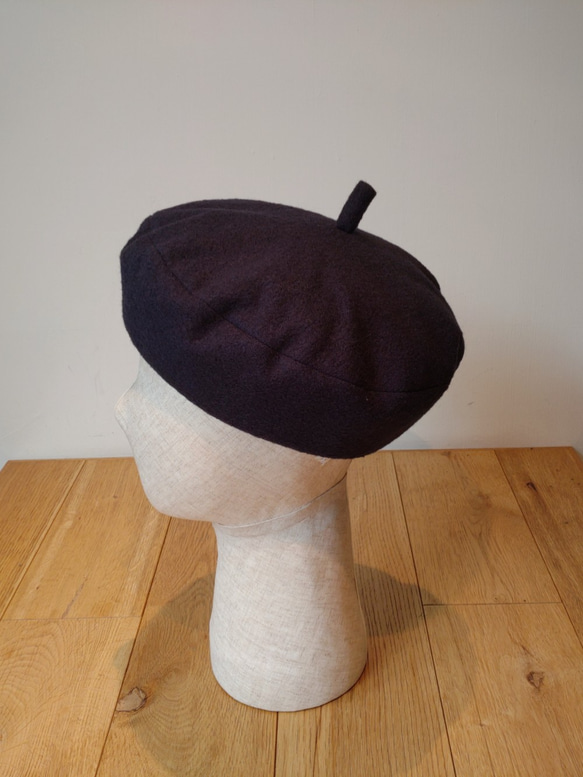 すっきりと大人かわいいベレー帽 beret scramble navy 2枚目の画像