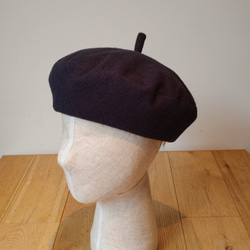 すっきりと大人かわいいベレー帽 beret scramble navy 6枚目の画像