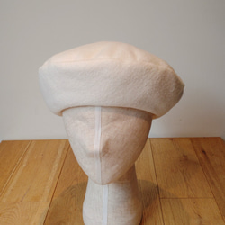 圧縮ウールのベレー帽 beret wide offwhite 1枚目の画像