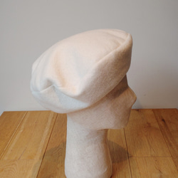 圧縮ウールのベレー帽 beret wide offwhite 4枚目の画像