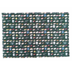 40×60 ランチョンマット 寿司猫柄  大 給食 巾着袋 緑 大きめ 男の子 女の子 小学校 コップ袋 3枚目の画像