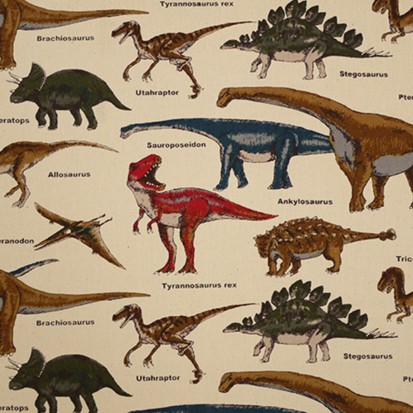 40×60 ランチョンマット 恐竜柄  大 給食 巾着袋 ベージュ 大きめ セット 男子 男の子 2枚目の画像