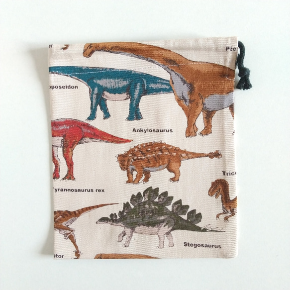 40×60 ランチョンマット 恐竜柄  大 給食 巾着袋 ベージュ 大きめ セット 男子 男の子 4枚目の画像
