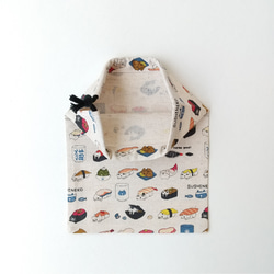 40×60 ランチョンマット 寿司猫柄  大 給食 巾着袋 大きめ 男の子 女の子 小学校 コップ袋 ホワイト 4枚目の画像