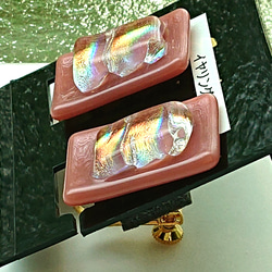 サーモンピンクのイヤリング　クリアランスセール 2枚目の画像