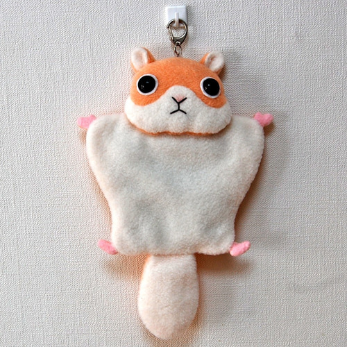 ムサンガーのパスケース ムササビ モモンガ オレンジ ぬいぐるみ パス