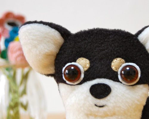 チワわんこの小物入れ ポーチ チワワ ブラックタン 黒 ぬいぐるみ 小物