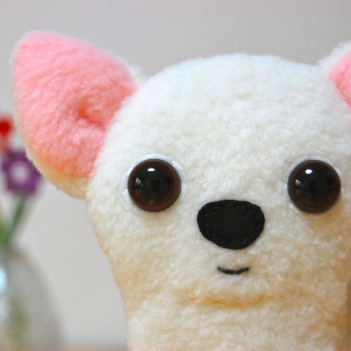 チワわんこの小物入れ ポーチ チワワ 白 ぬいぐるみ 小物入れ