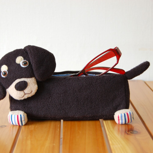 ダックスちゃんのペンケース ミニチュアダックス ブラックタン