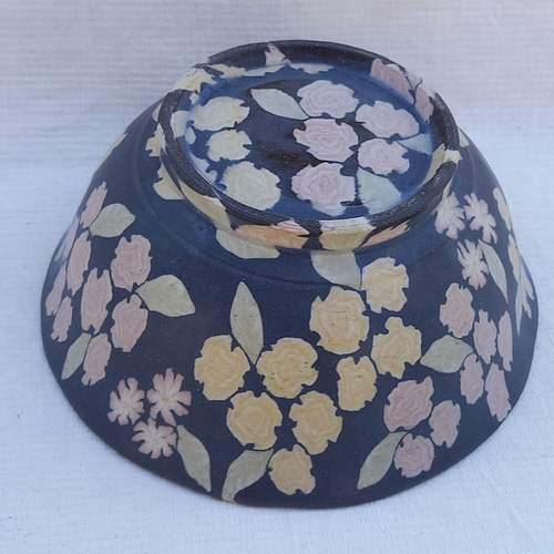 手作り陶芸 青い薔薇丼 □予約□ ＜直営店限定＞【手描き】ブルーローズ（8011） ティー
