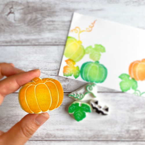ハロウィンにも使える！2WAYかぼちゃのはんこセット（秋の消しゴム
