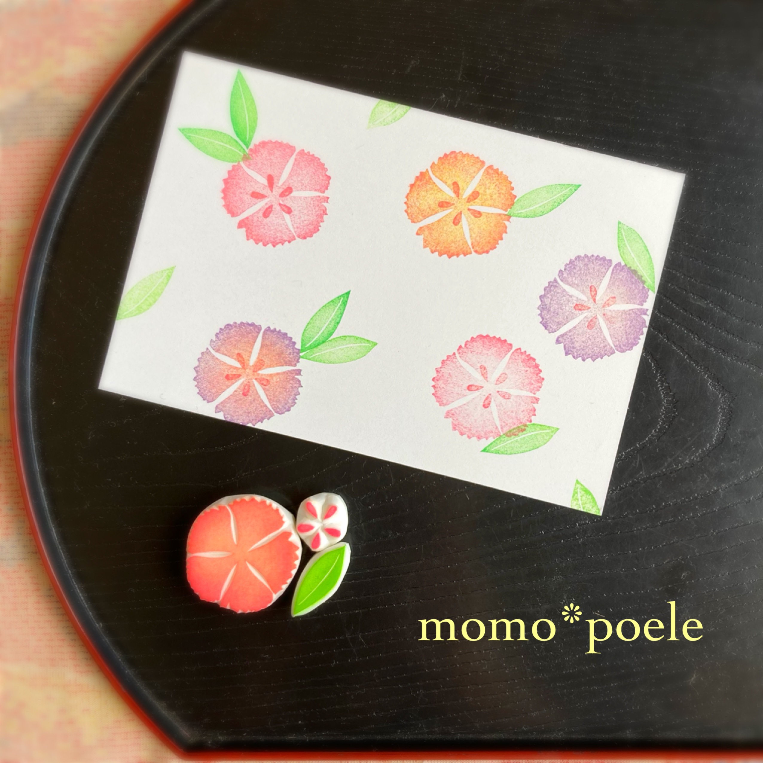 No.54 消しゴムはんこ ちびうさとお花