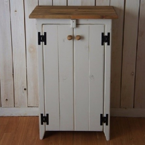 ひ*め様 アンティークキャビネット【29日まで】【ホワイト】 アンティークホワイト/シャビーなキャビネット（両開きタイプ